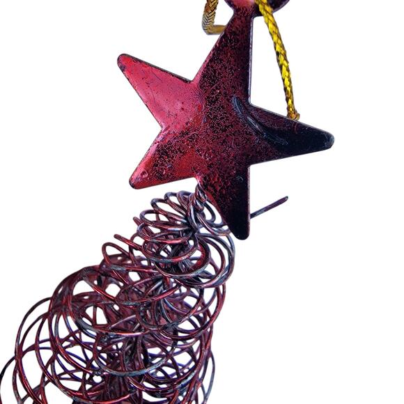 Vintage Wire Christmas Tree Ornament with Bell & Star Topper 1990s - Picture 6 of 10